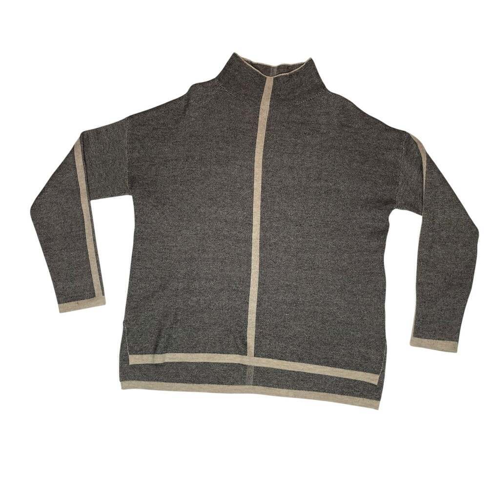 Sisters Full Zip Sweater Jacket Women’s Medium Gray Knit Mock Neck